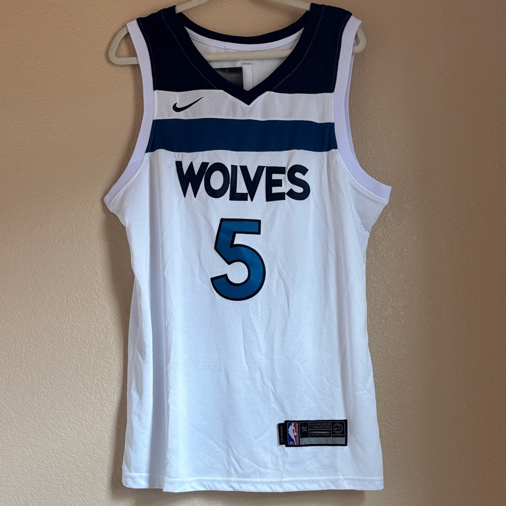 Nike Wolves White and Blue Basketball Jersey
